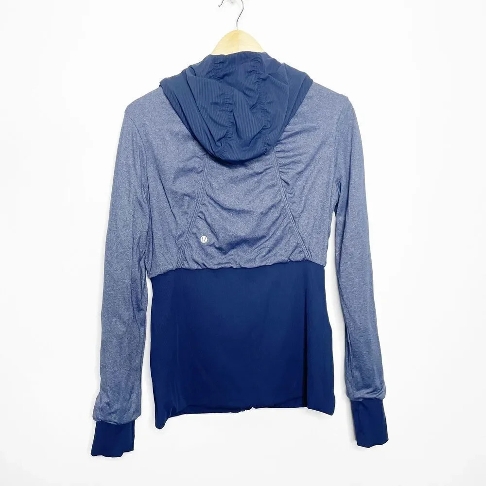 LULUEMON Dance Studio Reversible Jacket Cadet Blue Navy Womens US 4 - Picture 5 of 10